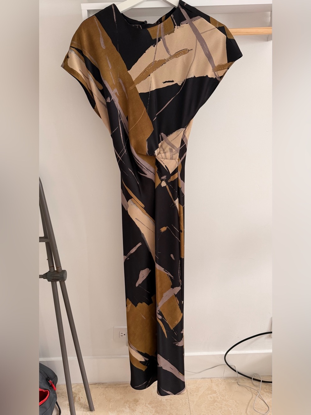 Zara Black Abstract-Print Maxi Dress - Unbranded